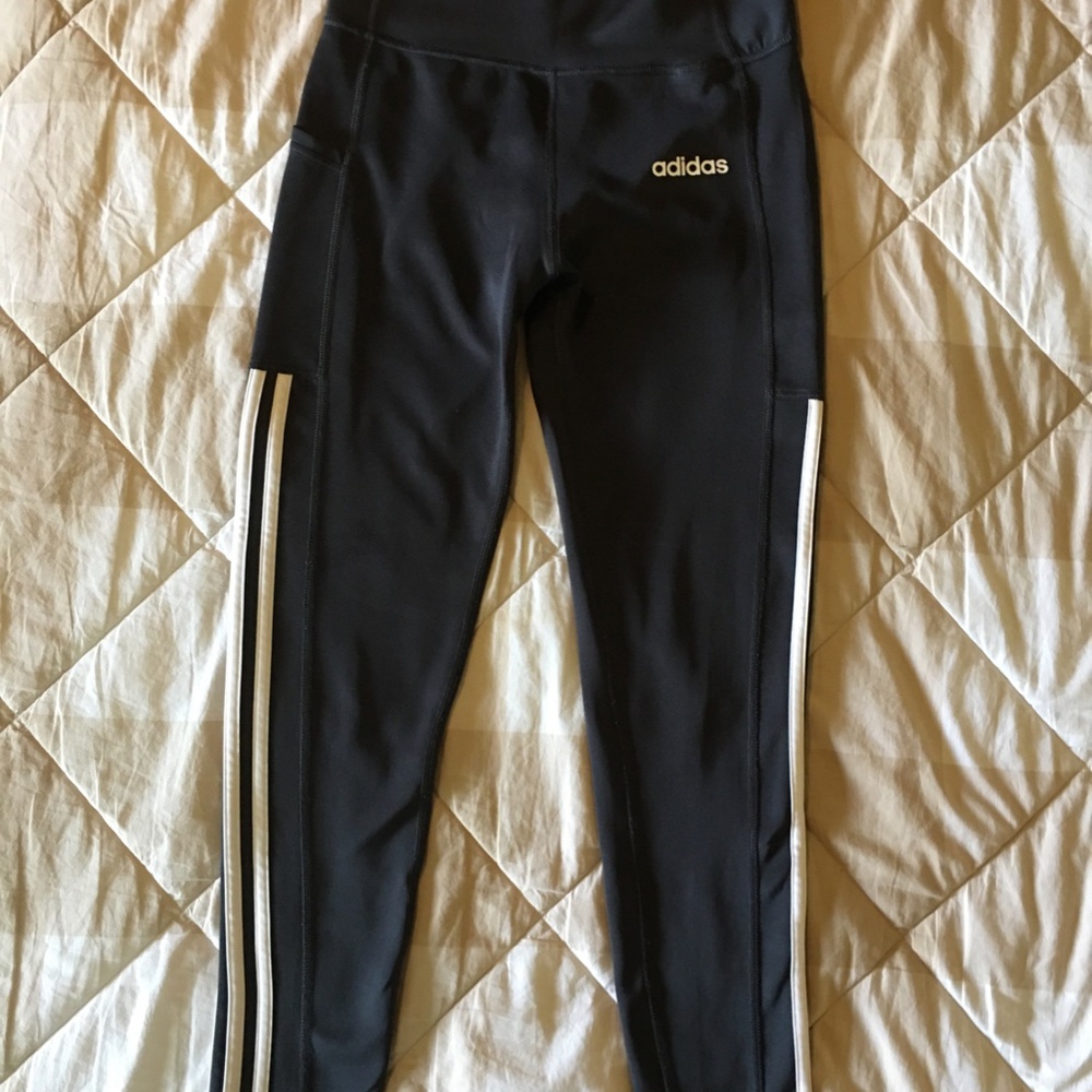 Adidas Climalite 3-Stripes Leggings Size S - Picture 3 of 8